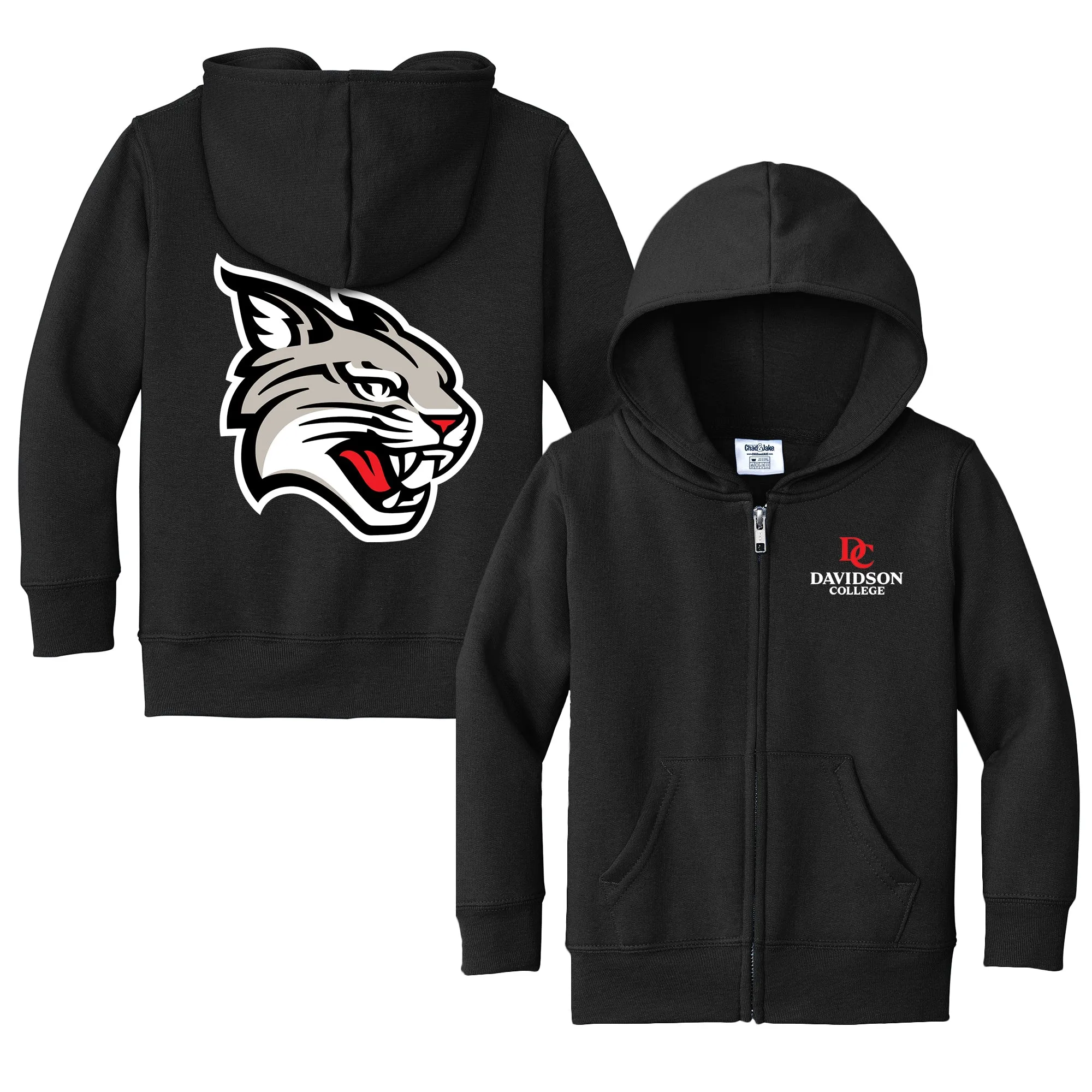 Davidson Wildcats Logo Toddler Full-Zip Sweatshirt