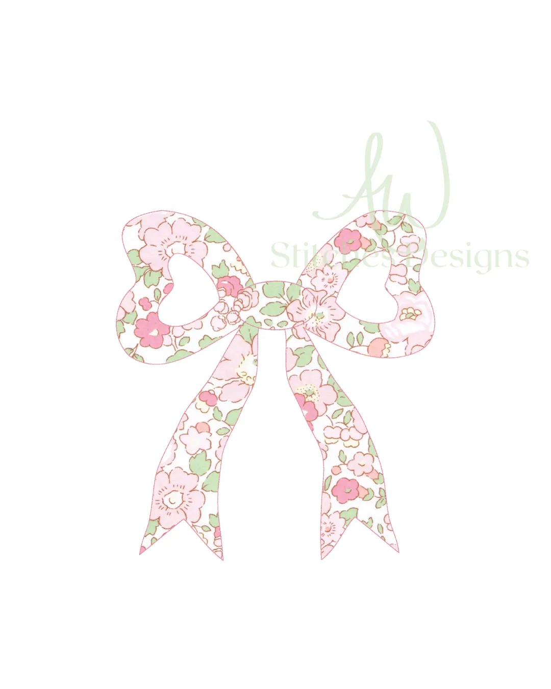 Elegant Classic Bow Appliqué – Bean Stitch