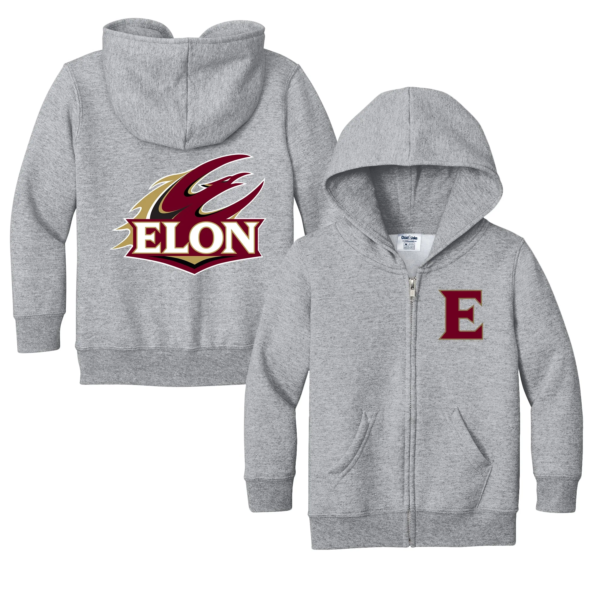 Elon Phoenix Logo Toddler Full-Zip Sweatshirt