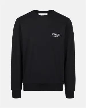 Embroidered Logo Sweat Shirt (Black) - I23E01163009000