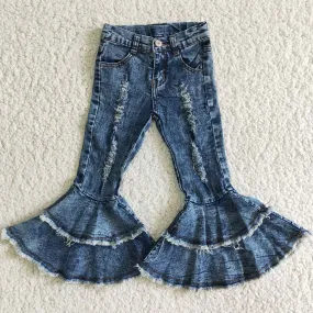 Fashion Girls Denim Bell Bottom Pants Jeans C1-13