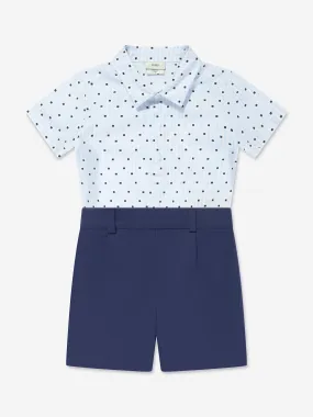 Fendi Baby Boys Logo Romper in Navy