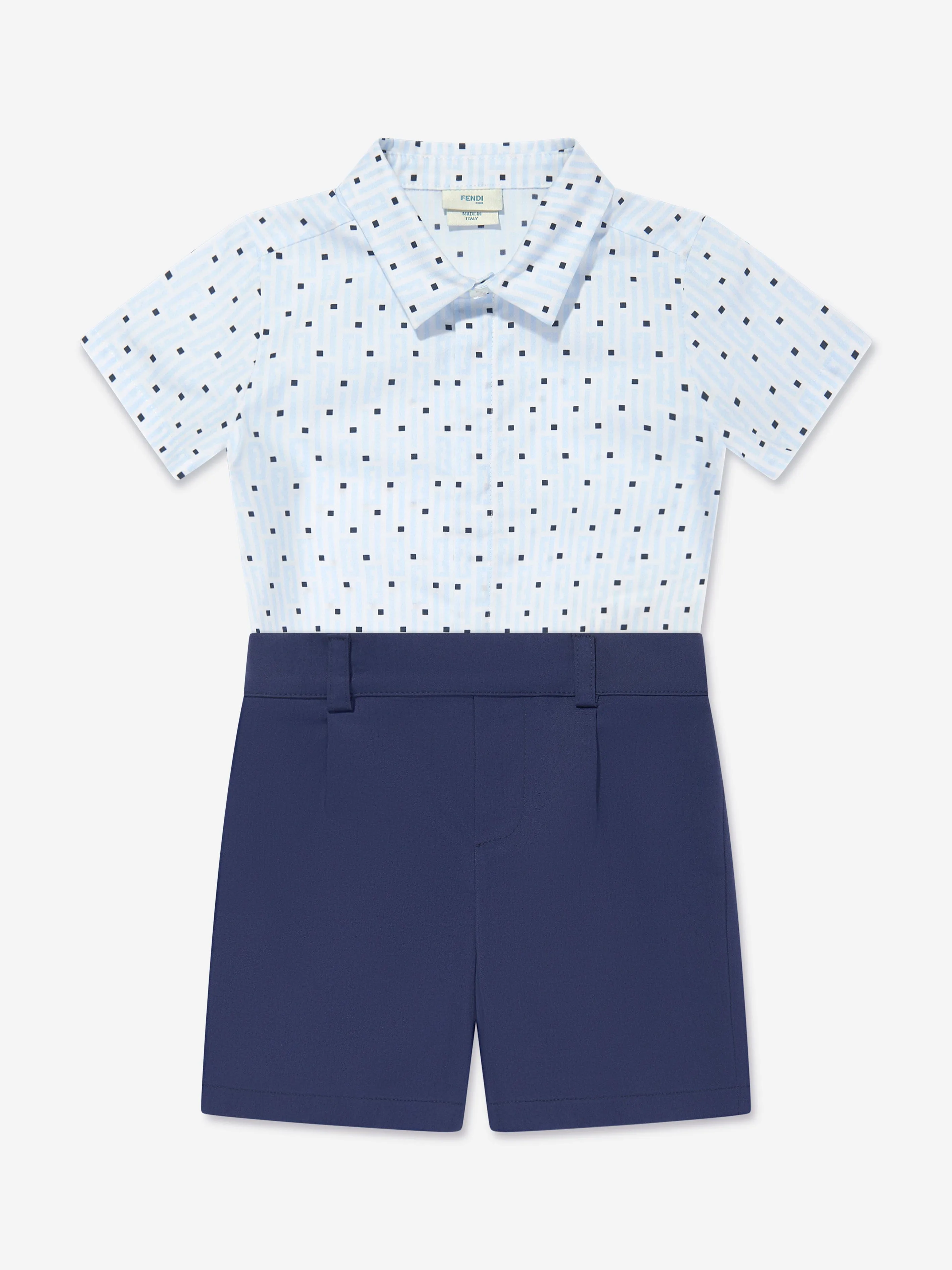 Fendi Baby Boys Logo Romper in Navy