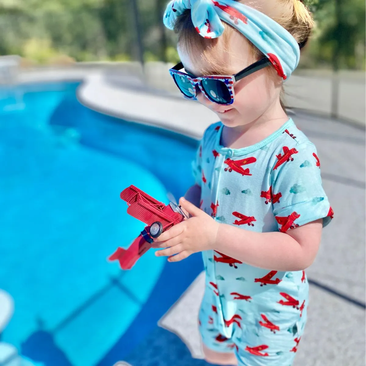 Free Dreamers Aviators Short Two-Way Zippy Romper (0-3T)