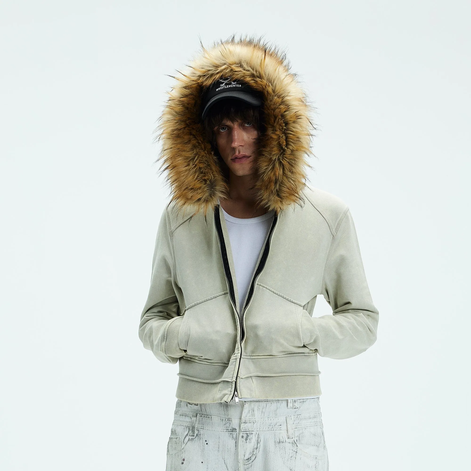 Fur Hood Washed Jacket