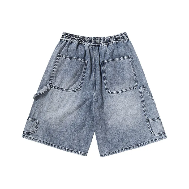 Genanx Gaby Graffiti Elastic Waist Loose Denim Shorts