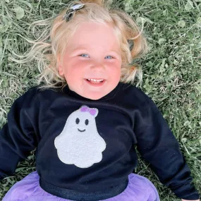 Girly Ghost Patch Halloween Sweatshirt