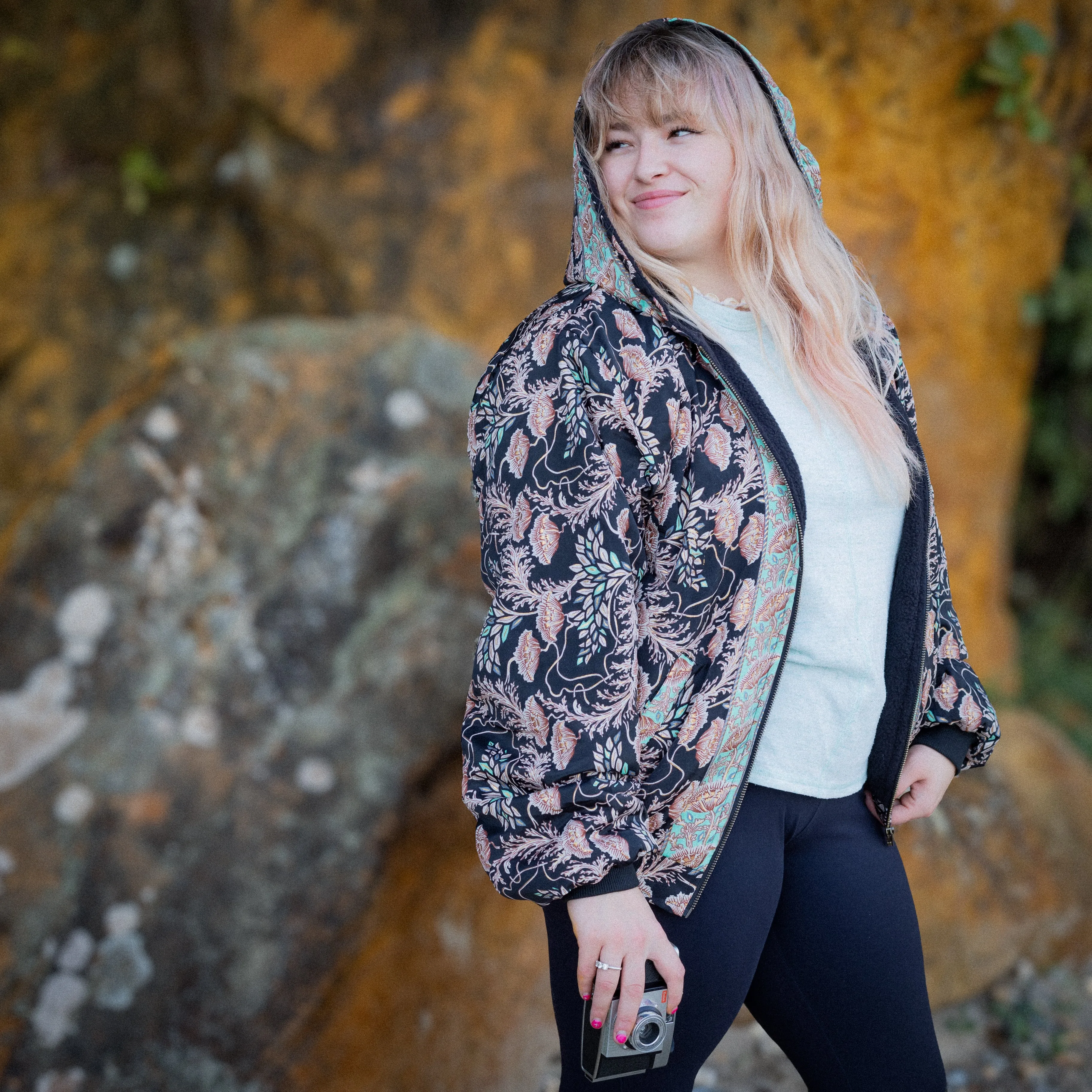 Hooded Jacket | Botanical Black