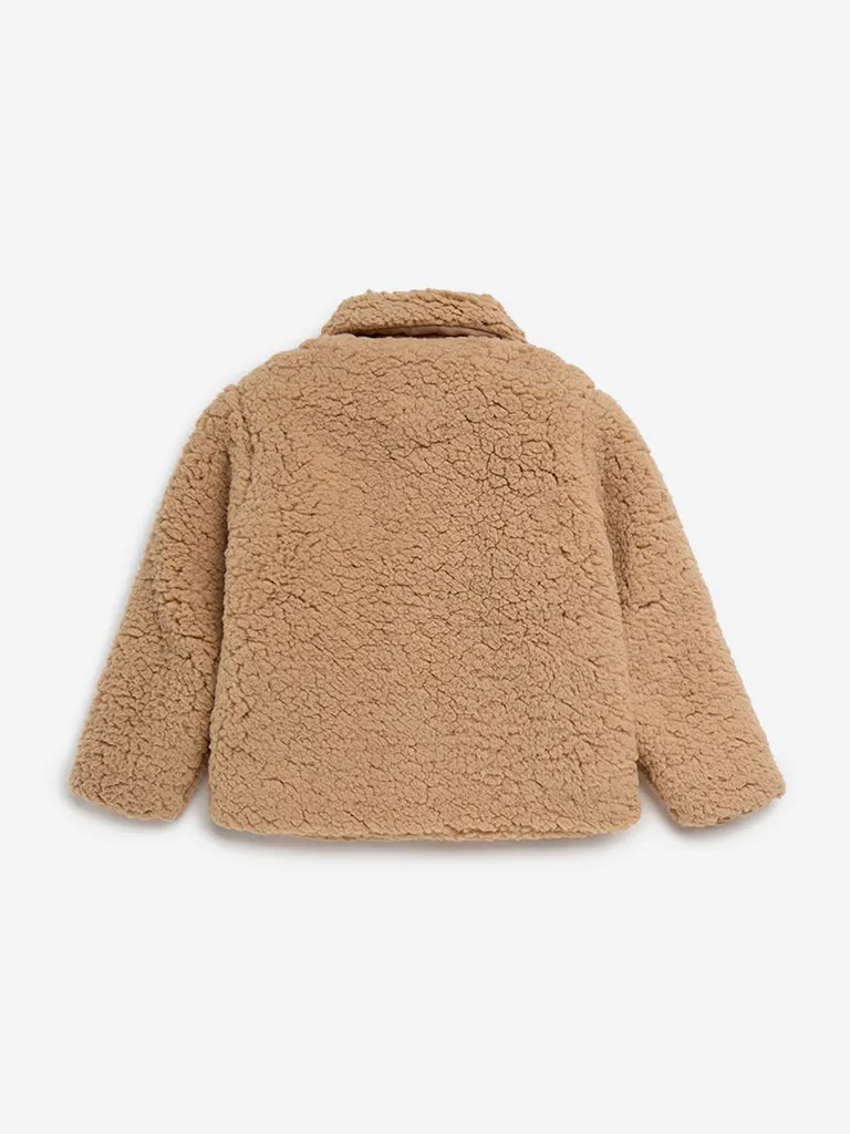 HOP Kids Beige Faux-Fur Jacket