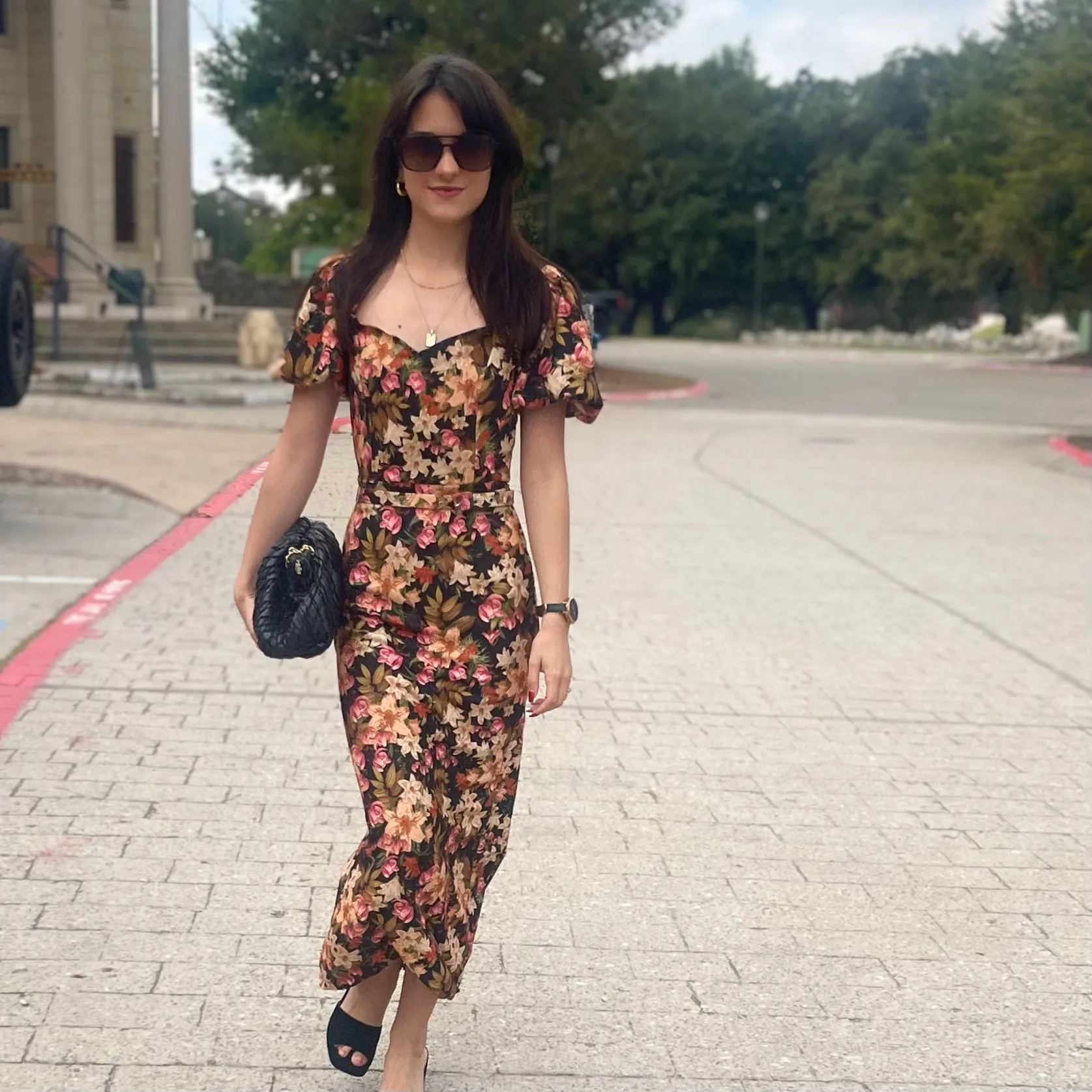 Hot Commodity Floral Print Midi Dress