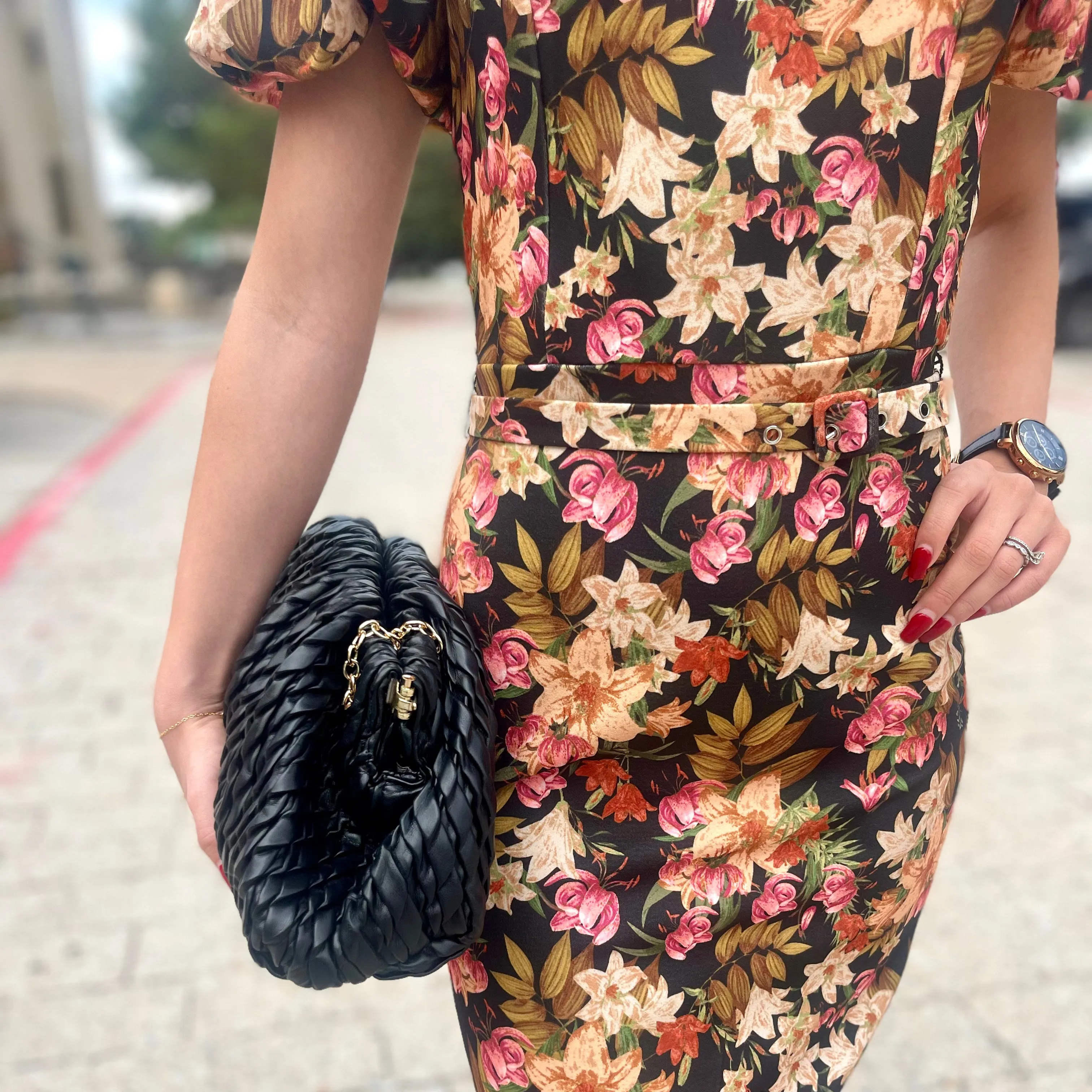 Hot Commodity Floral Print Midi Dress