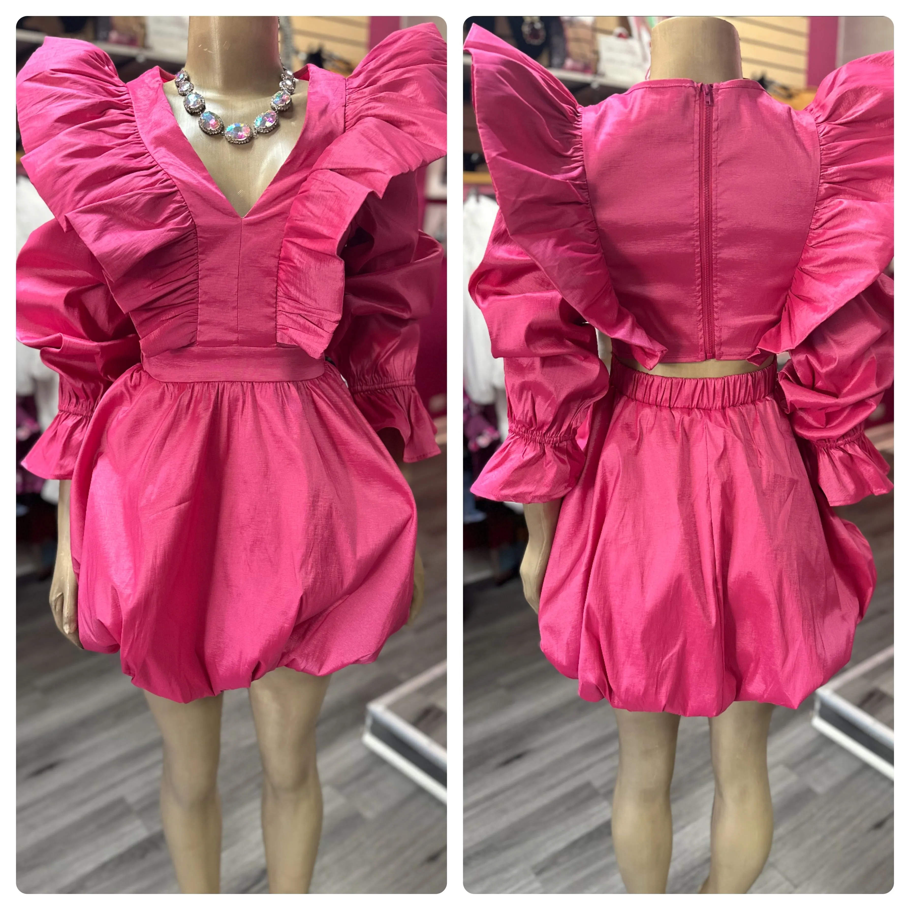 Hot Pink Babydoll Dress