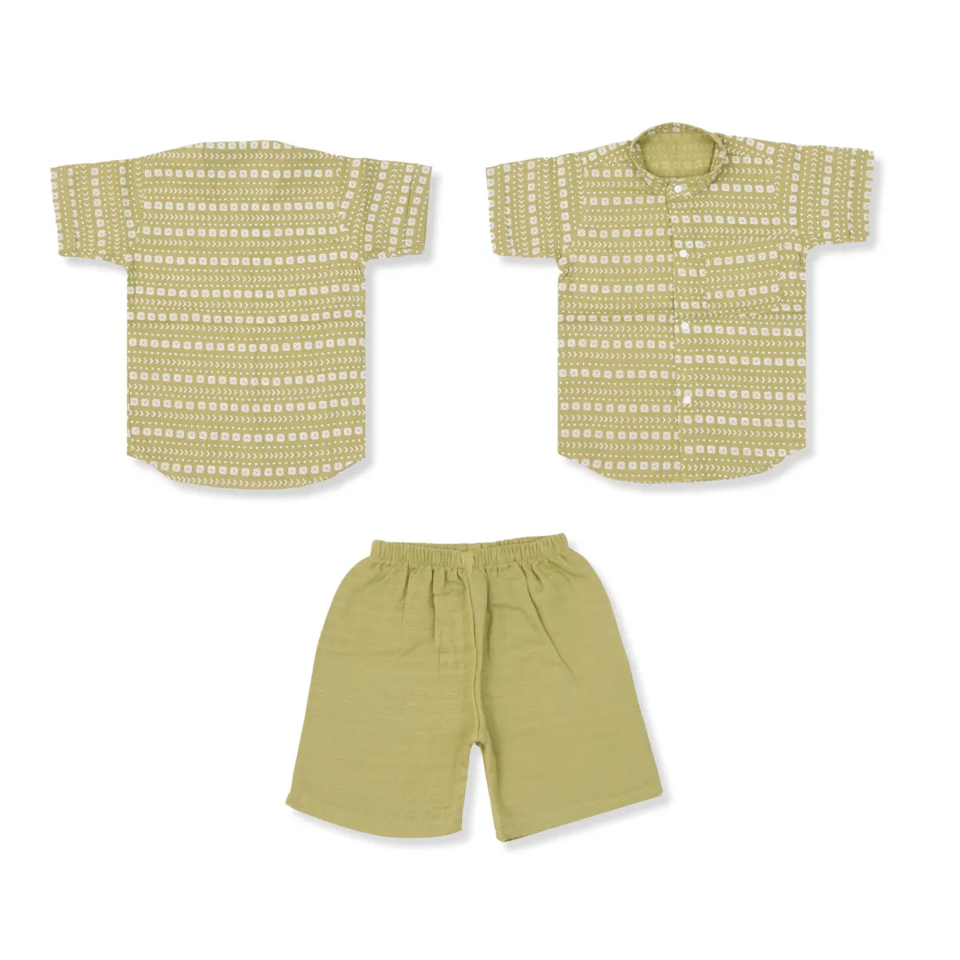 Indigo Olive Collared Co-ord sets for kids - Pack of 2