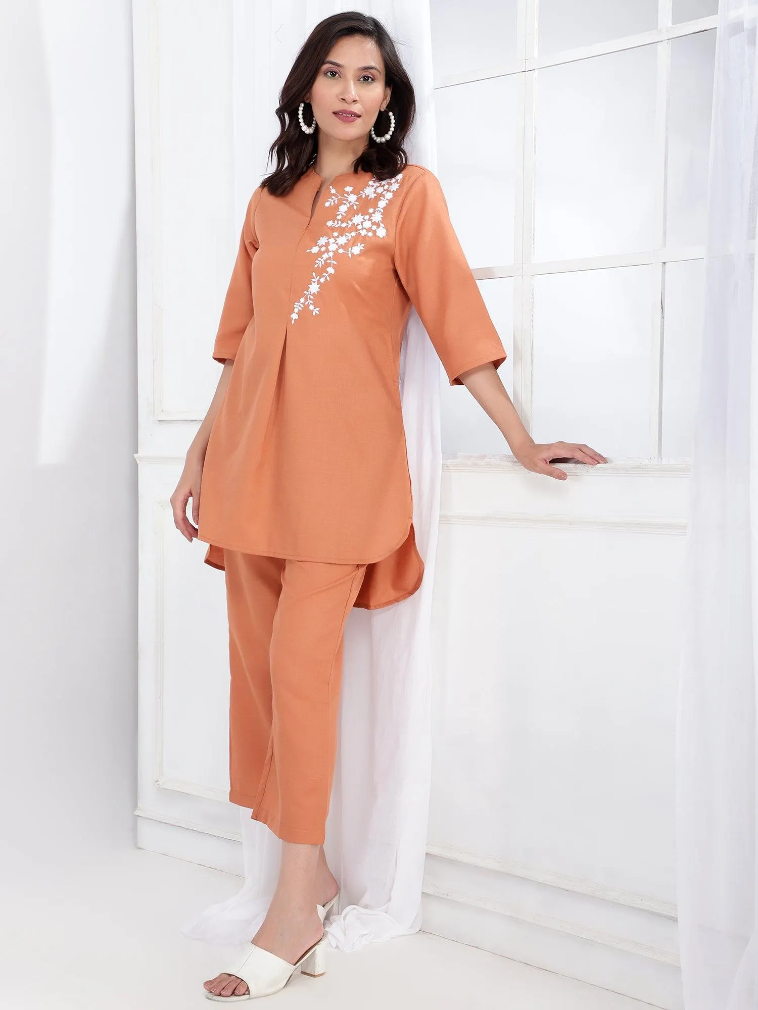 Innayat Peach Women Co-Ord Set