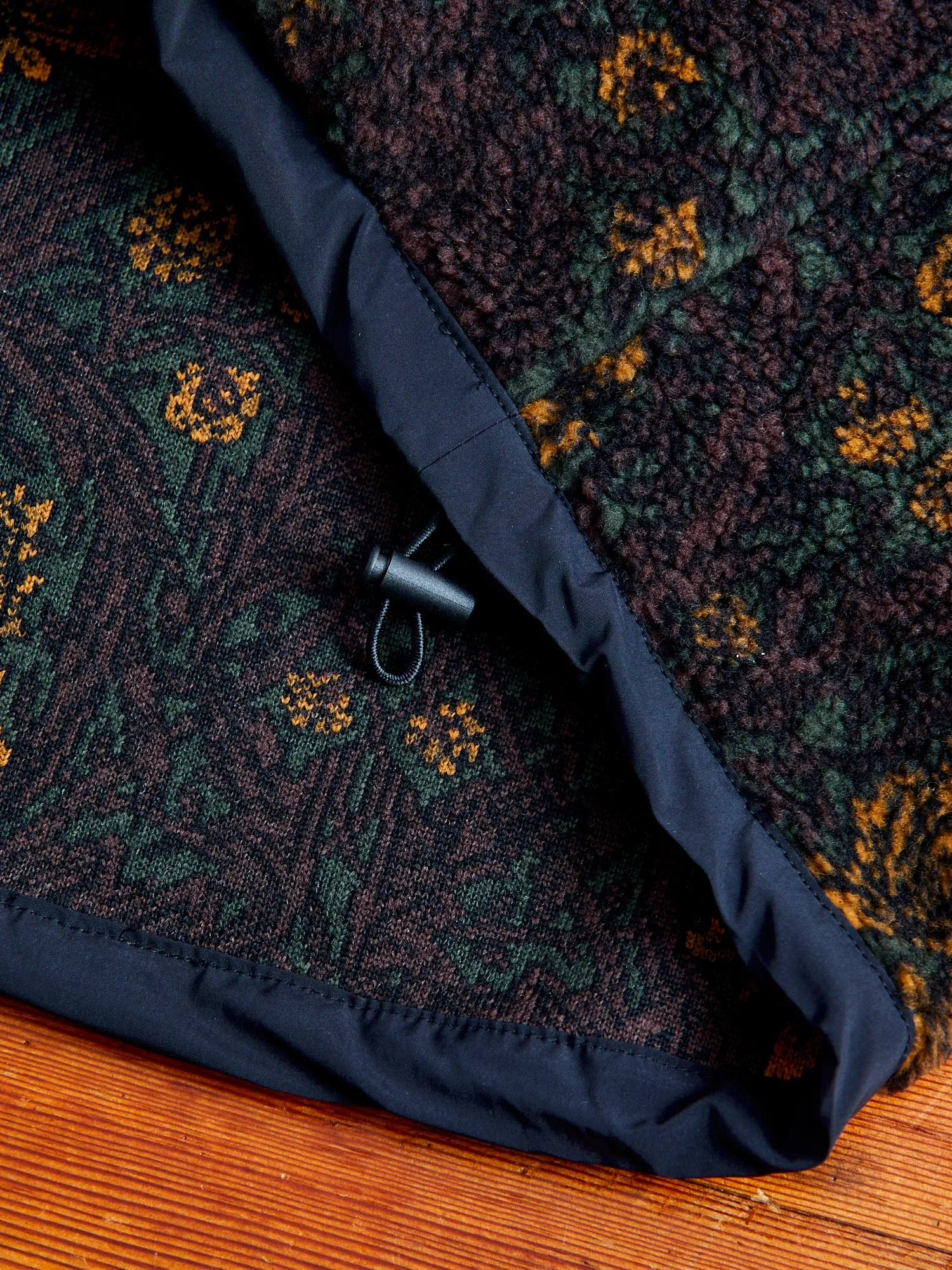 Jacquard Boa Zip Jacket in Green