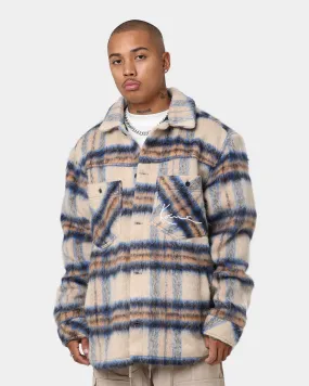 Karl Kani Chest Signature Check Wool Blend Jacket Sand