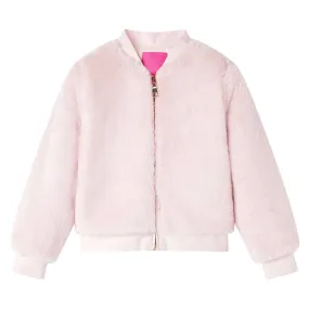 Kids' Soft Pink Faux Fur Jacket - Warm & Cozy Winter Wear for Ages 5-6 | Size 116