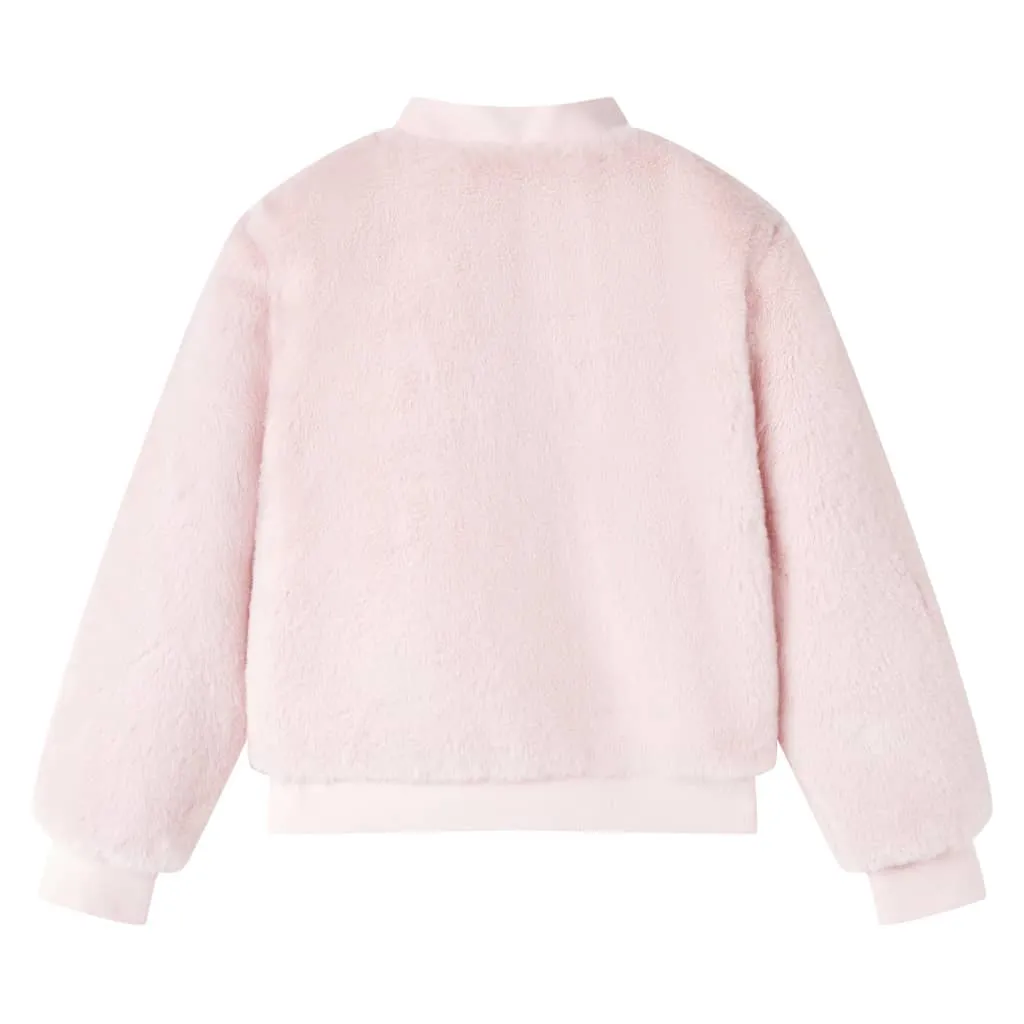 Kids' Soft Pink Faux Fur Jacket - Warm & Cozy Winter Wear for Ages 5-6 | Size 116