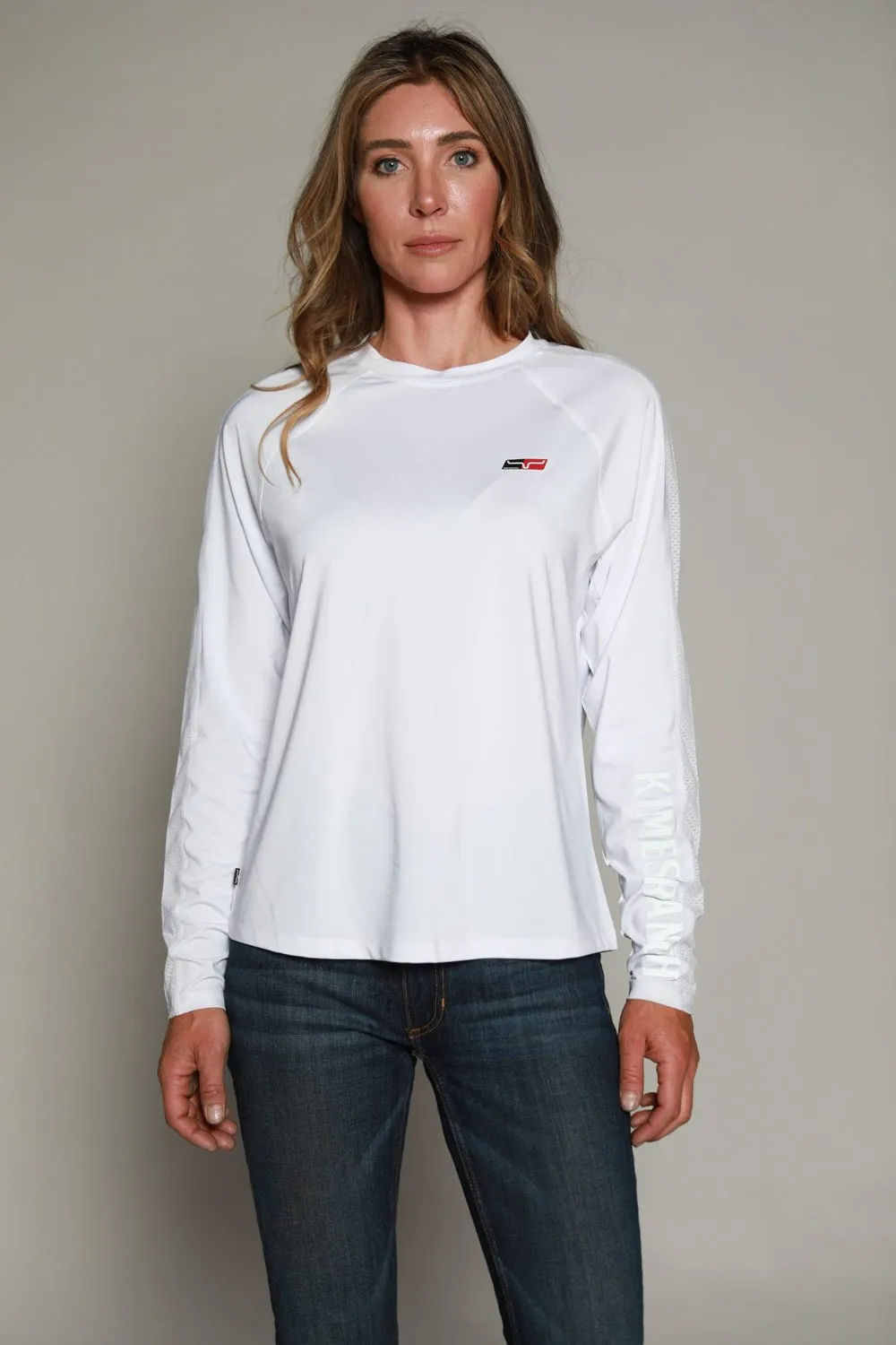 Kimes Ranch Womens KR1 Top White Polyester L/S Shirt