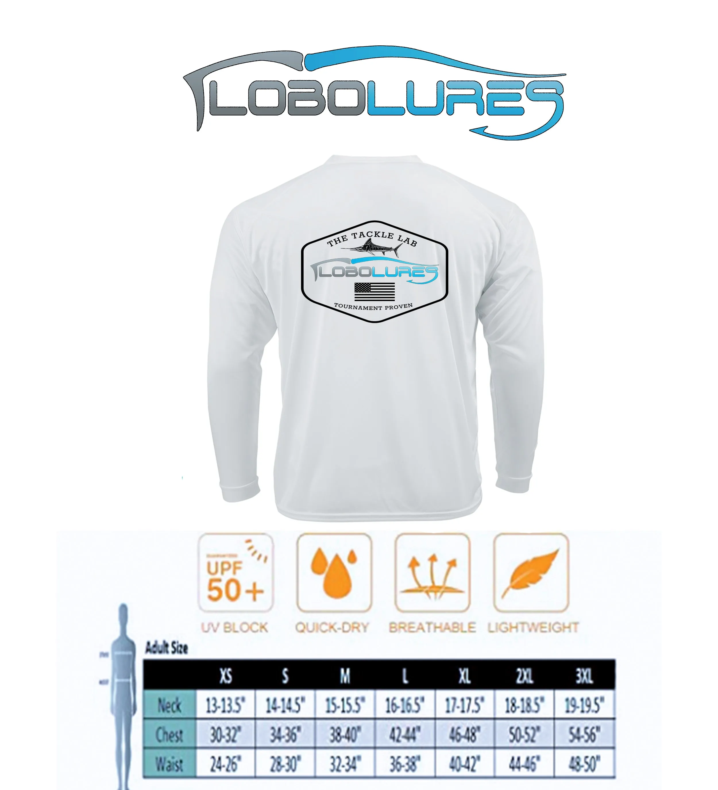 Lobo Lures Blue Marlin Chase Lifestyle Performance UPF50  T-Shirt