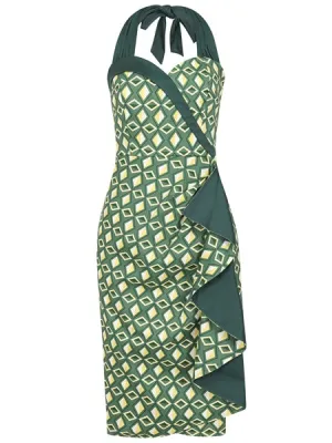 Lorna Tiki Harlequin Pencil Dress by Collectif