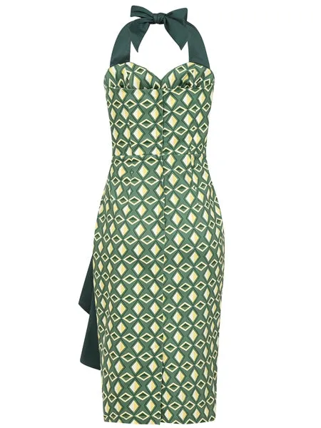 Lorna Tiki Harlequin Pencil Dress by Collectif