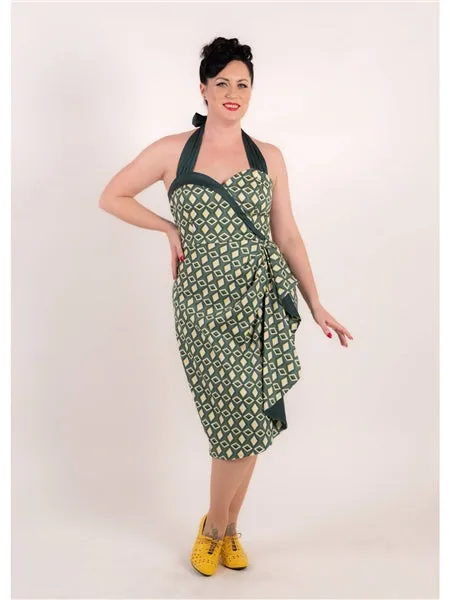 Lorna Tiki Harlequin Pencil Dress by Collectif