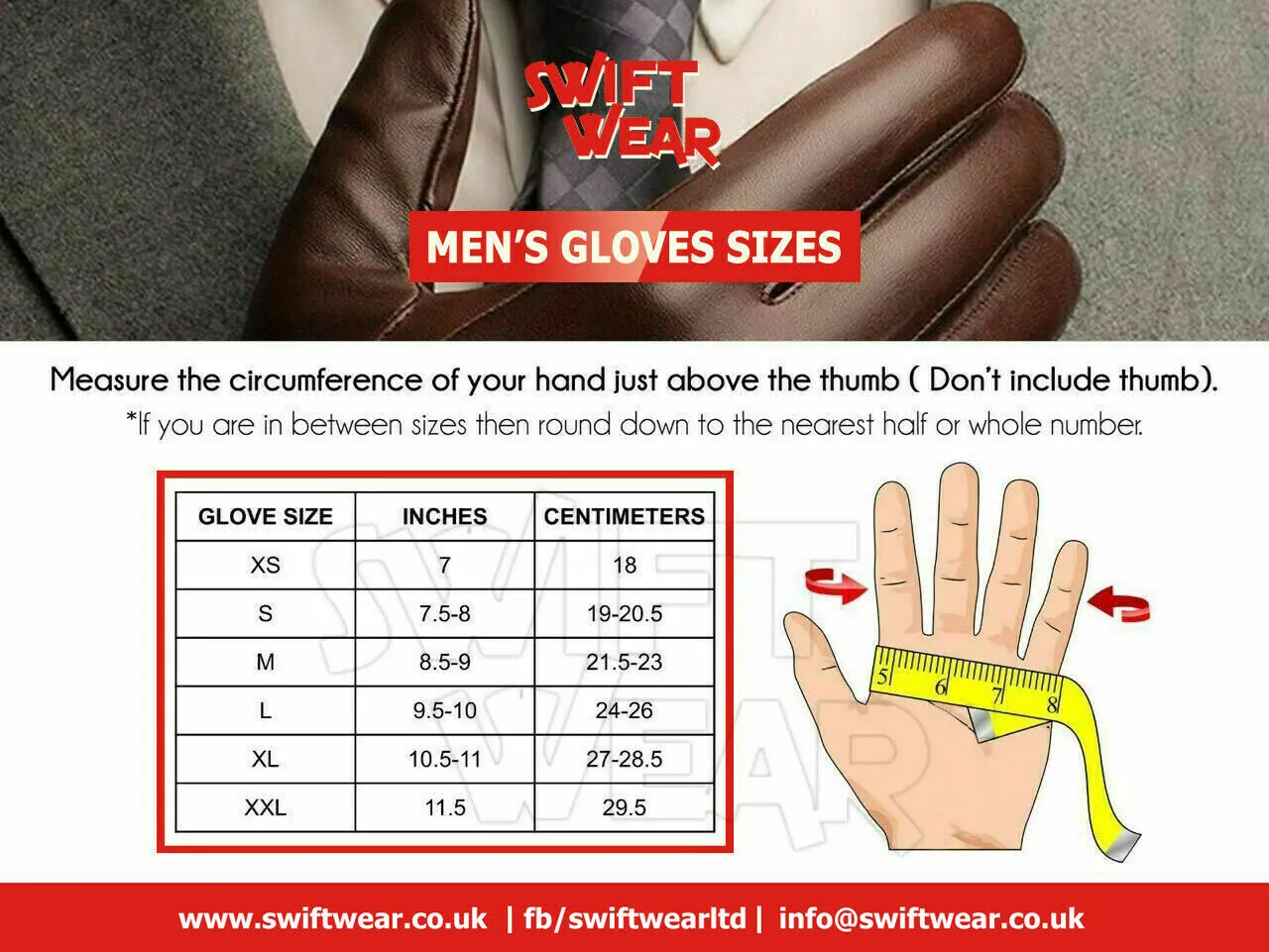 Men Leather Fingerless Driving Glove