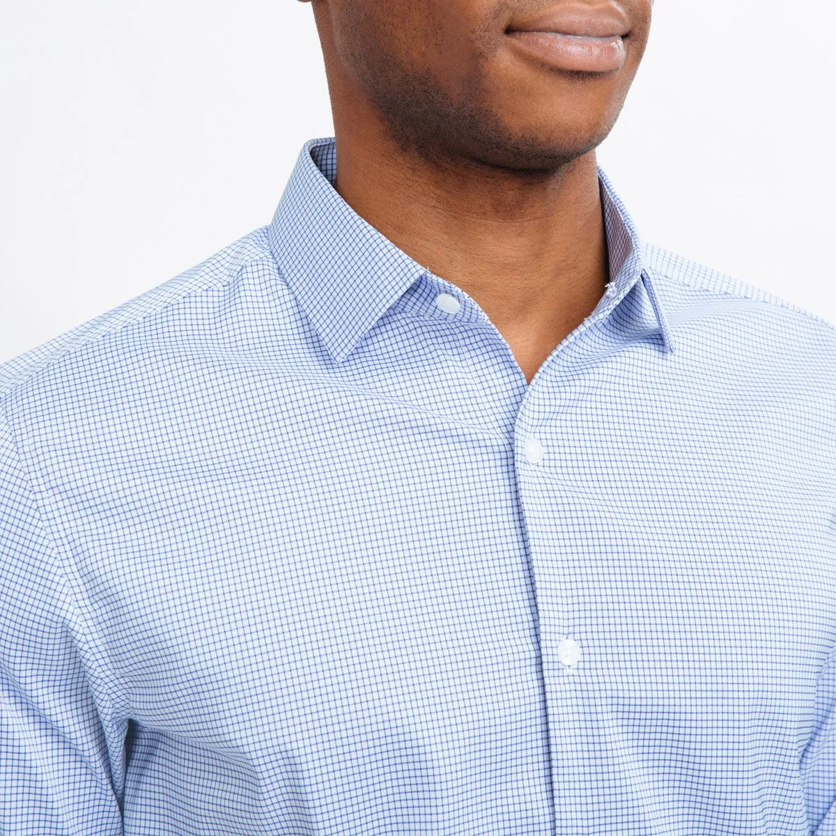 Men's Aero Dress Shirt - Blue on Blue Grid