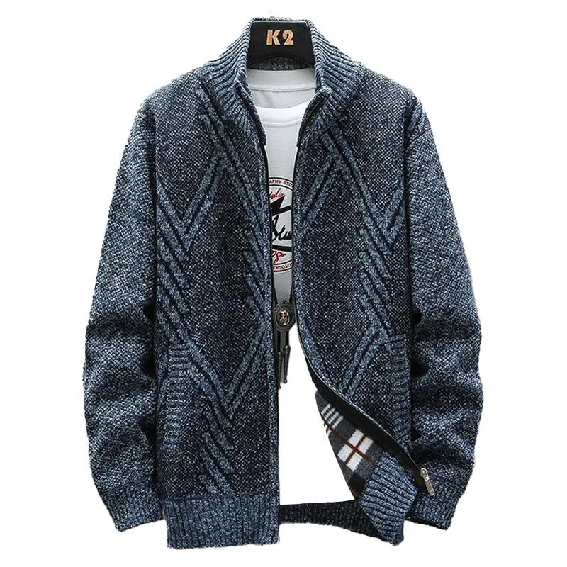 Men's Fleece Stand Collar Cardigan 27157898YM