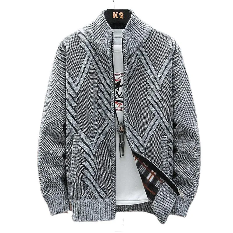 Men's Fleece Stand Collar Cardigan 27157898YM