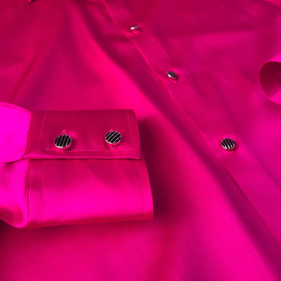 Men's Pink Silk Shirt