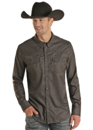 Men's R&R Geo Print Ripstop Snap Shirt