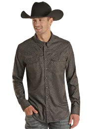 Men's R&R Geo Print Ripstop Snap Shirt