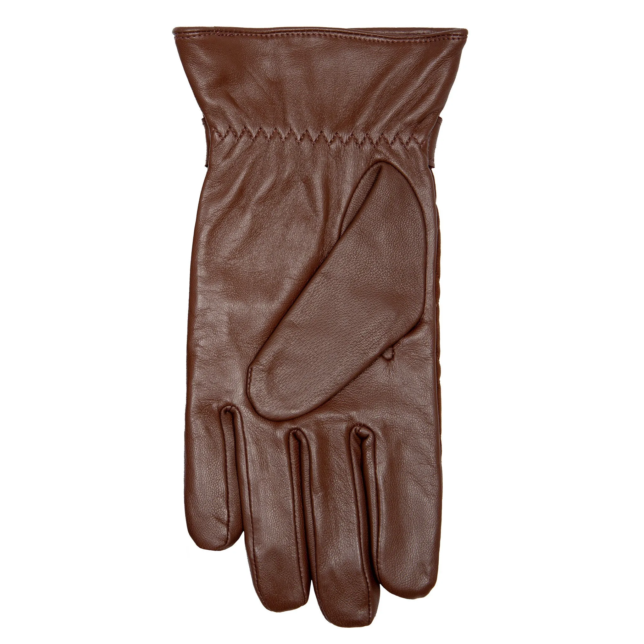 Men's Touchscreen Water-Resistant Lined Leather Gloves with Waxed Cotton Quilting