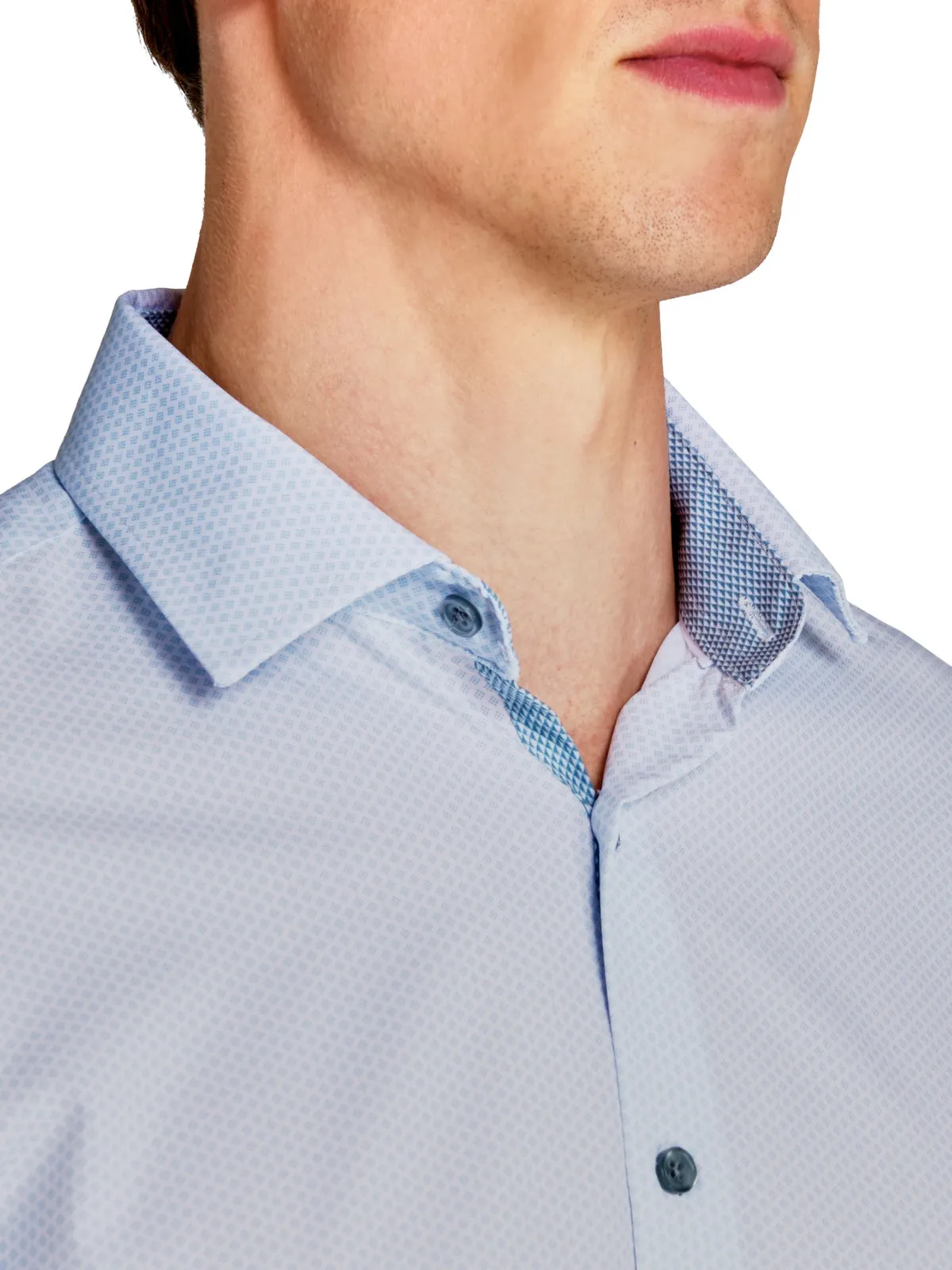 Micro Diamond Dotted Performance Dress Shirt