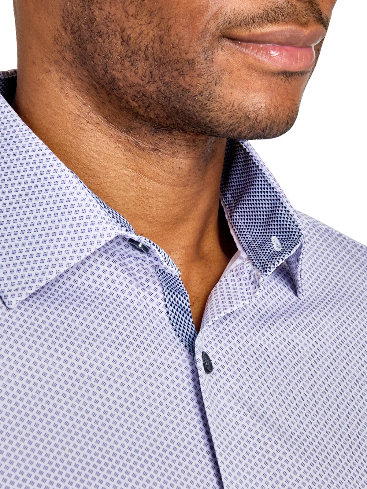 Micro Diamond Dotted Performance Dress Shirt