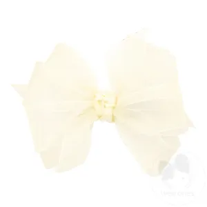 Mini Classic Organza Girls Double Hair Bow