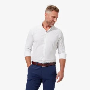 MIZZEN MAIN: Leeward White Solid Dress Shirt