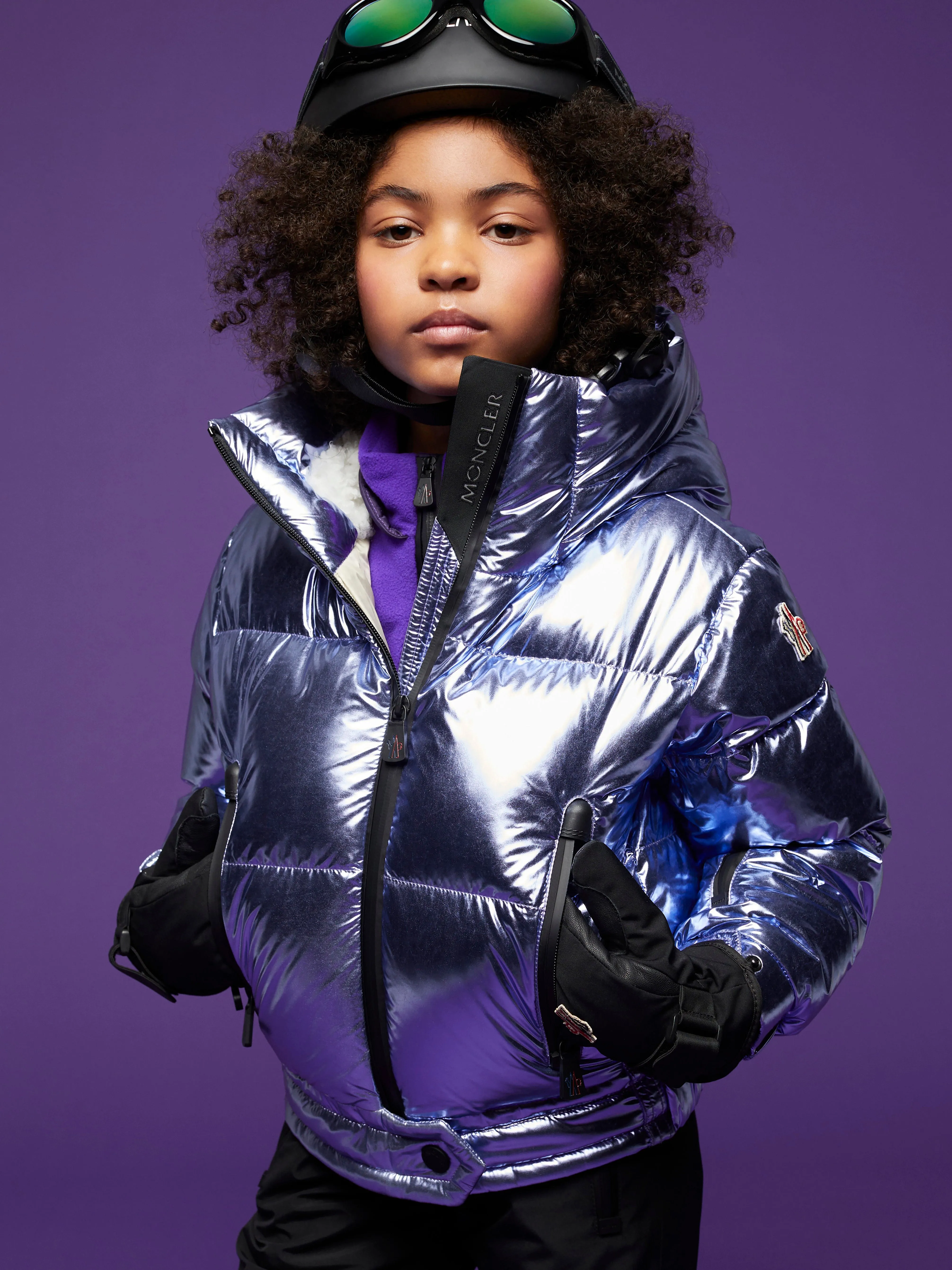 Moncler Enfant Moncler Grenoble Girls Down Padded Violette Jacket in Purple