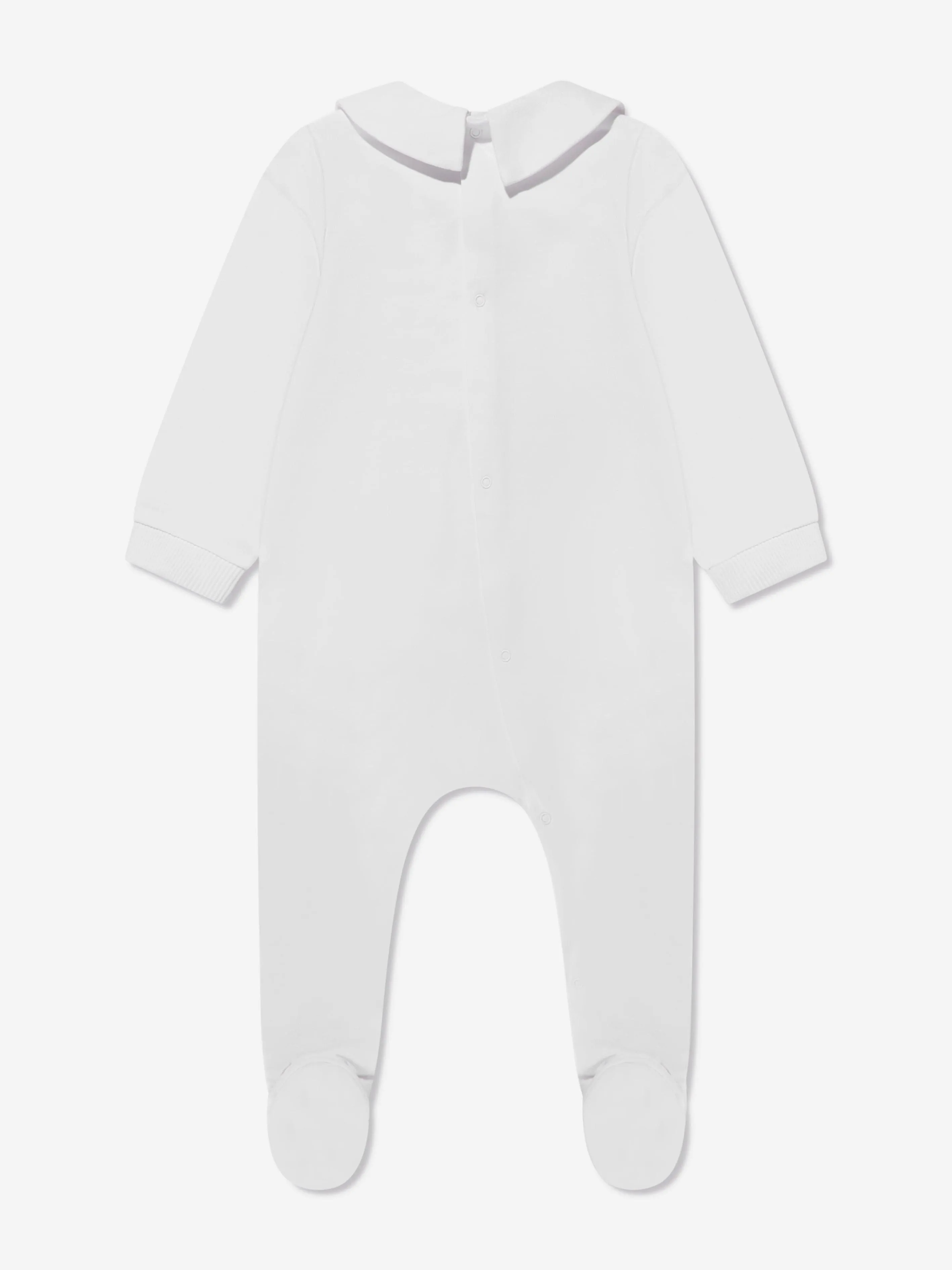 Moschino Baby Logo Babygrow With Gift Box in White