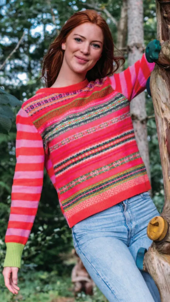 New Eribe Stobo Fairisle Sweater In Rosa