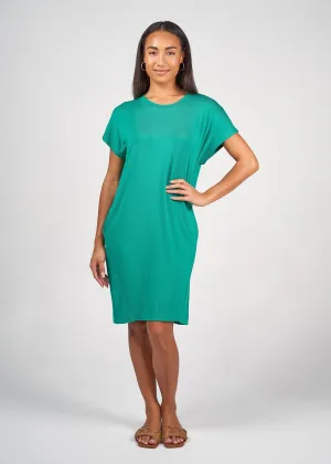 Nicks Bamboo Short Sleeve T-Shirt Dress - Emerald Green