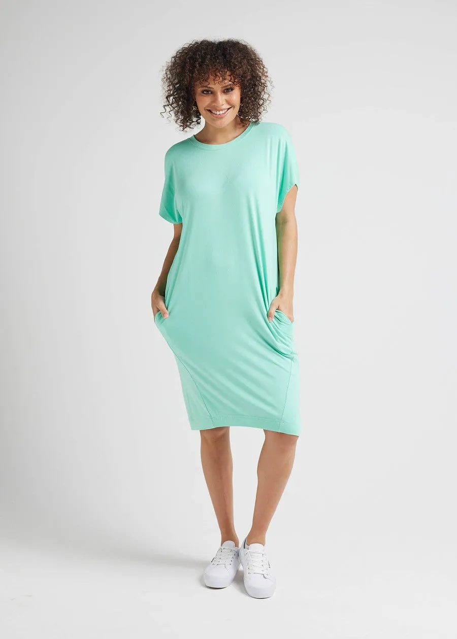 Nicks Bamboo Short Sleeve T-Shirt Dress - Mint