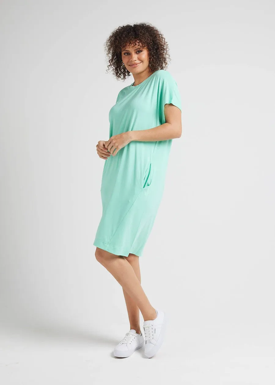 Nicks Bamboo Short Sleeve T-Shirt Dress - Mint