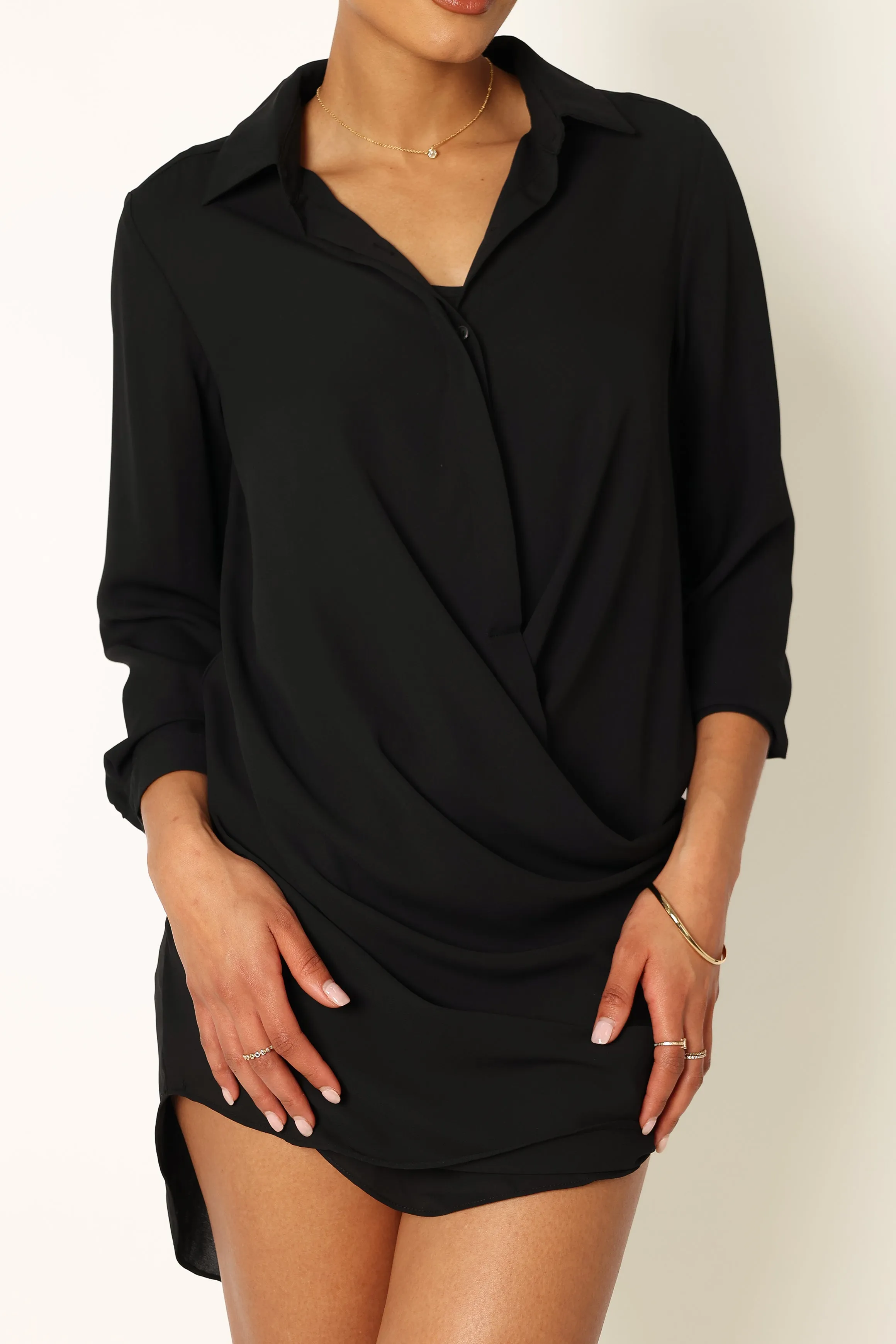 Niky Long Sleeve Mini Dress - Black