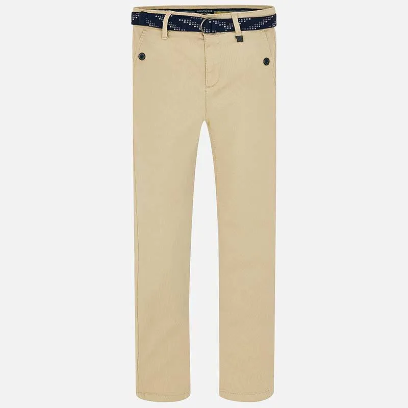 Nukutavake Pique Slim Fit Blue or Beige Pants with Belt 6510