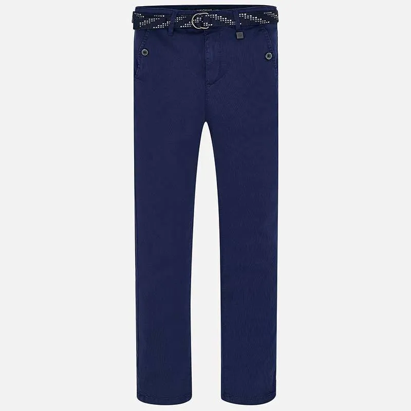 Nukutavake Pique Slim Fit Blue or Beige Pants with Belt 6510