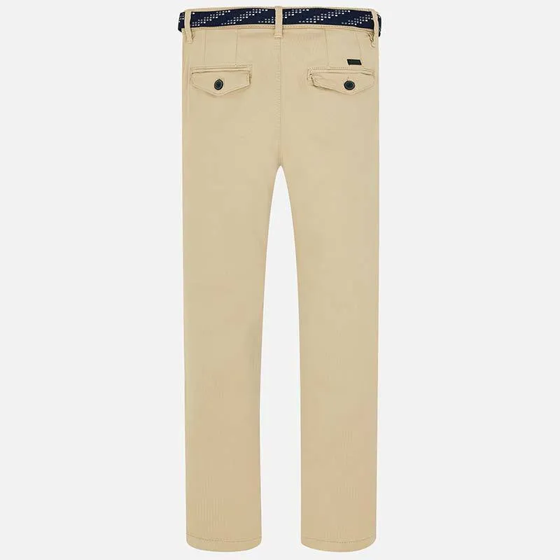 Nukutavake Pique Slim Fit Blue or Beige Pants with Belt 6510