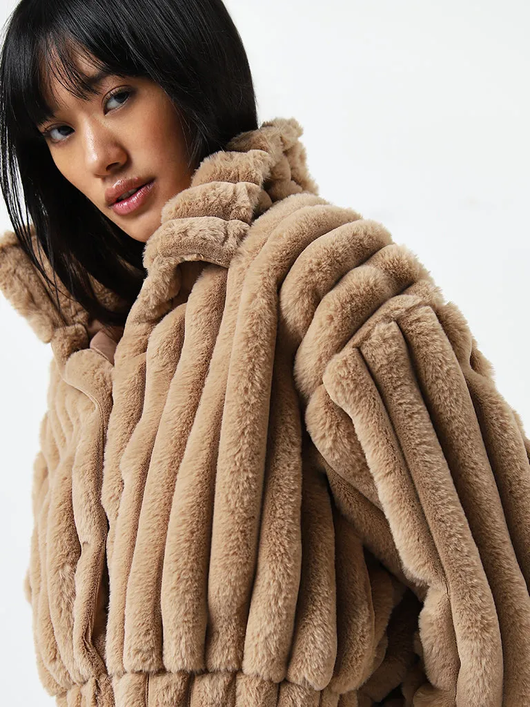 Nuon Beige Faux-Fur Jacket